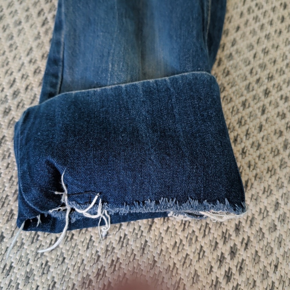 VTG 70s Sasson Blue Jeans 26x24 Cropped Hem High Rise Dark Wash Talon Zipper EUC - Picture 14 of 16